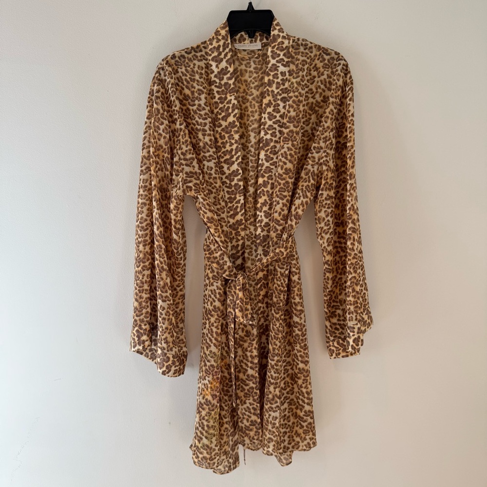 Valerie Stevens Leopard Robe Size Small New #Lux-Q